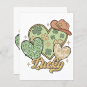 ラッキーウェスタンSt patricks dayハートシャムロックアイリッシュ (正面/裏面)