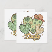 ラッキーウェスタンSt patricks dayハートシャムロックアイリッシュ 招待状 (正面/裏面)