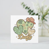 ラッキーウェスタンSt patricks dayハートシャムロックアイリッシュ 招待状 (スタンド正面)