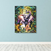 ラッキーエレファントキャンバスウォールアートバイニッキーズアート キャンバスプリント (インサイチュ (ウッドフロア))