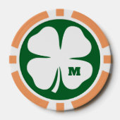 ラッキーカスタムクローバートランプのポーカーチップゴルフボールマーカー ポーカーチップ (正面)