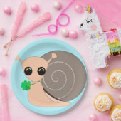 ラッキーカタツムリ紙プレート – カスタマイズ可能 ペーパープレート (パーティー)