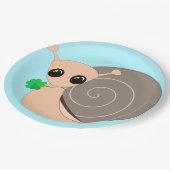 ラッキーカタツムリ紙プレート – カスタマイズ可能 ペーパープレート (アングル)