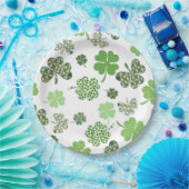 ラッキーカラフルクローバー ペーパープレート (パーティー)