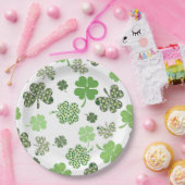 ラッキーカラフルクローバー ペーパープレート (パーティー)