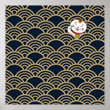 ラッキーカ日本のリコ猫 | Maneki Nekoポスター