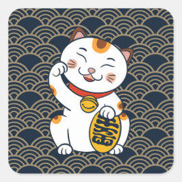 ラッキーカ日本のリコ猫 | Maneki Neko スクエアシール