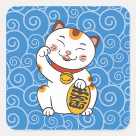 ラッキーカ日本のリコ猫 | Maneki Neko スクエアシール