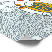 ラッキーカ日本のリコ猫 | Maneki Neko 離れ Paw ポスター (角)