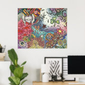 ラッキーガールアートコラージュのポスター ポスター (ホームオフィス)