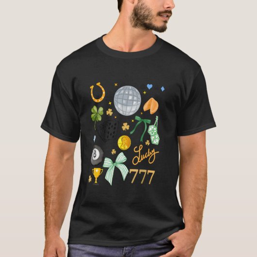 ラッキーガールラッキーチャームコラージュ Tシャツ (正面)