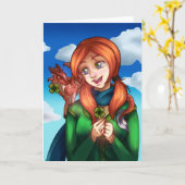 ラッキーガール カード (黄色い花)