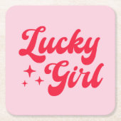 ラッキーガール スクエアペーパーコースター (正面)