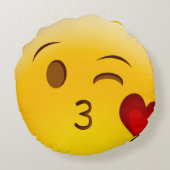 ラッキーキス絵文字 ラウンドクッション (裏面)