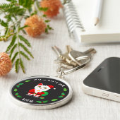 ラッキーキャットとクリスマスリース キーホルダー (側面)