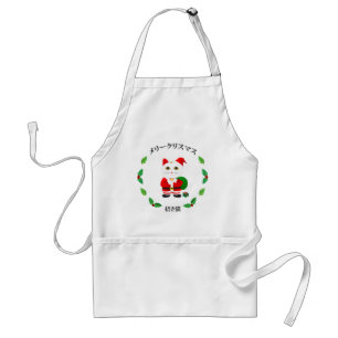 ラッキーキャットとクリスマスリース スタンダードエプロン