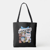 ラッキーキャットアート – 金の小判のまねきねこ トートバッグ (裏面)