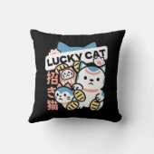 ラッキーキャットアート - 金の小判の招き猫 クッション (裏面)