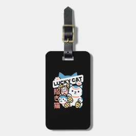 ラッキーキャットアート – 金の硬貨を持つまねきねこ ラゲッジタグ