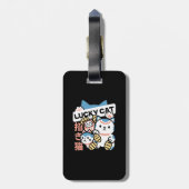 ラッキーキャットアート – 金の硬貨を持つまねきねこ ラゲッジタグ (裏面縦)