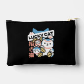 ラッキーキャットアート - 金貨の招き猫 アクセサリーポーチ (裏面)