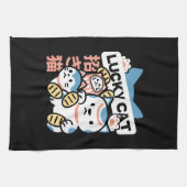ラッキーキャットアート – 金貨の招き猫 キッチンタオル (横)