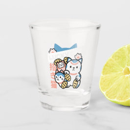 ラッキーキャットアート - 金貨の招き猫 ショットグラス