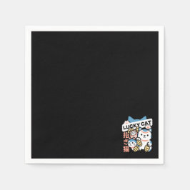 ラッキーキャットアート – 金貨の招き猫 スタンダードカクテルナプキン