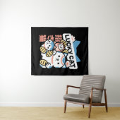 ラッキーキャットアート – 金貨の招き猫 タペストリー (インサイチュ(横))