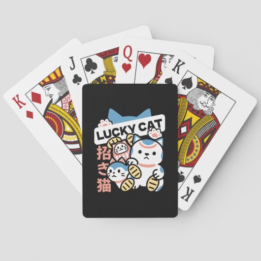 ラッキーキャットアート - 金貨の招き猫 トランプ (裏面)