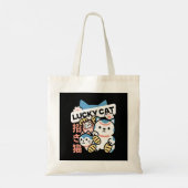 ラッキーキャットアート – 金貨の招き猫 トートバッグ (裏面)