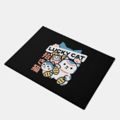 ラッキーキャットアート - 金貨の招き猫 ドアマット (アングル)