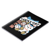 ラッキーキャットアート – 金貨の招き猫 ノートブック (左側)