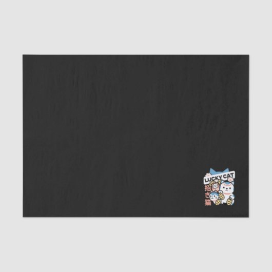 ラッキーキャットアート – 金貨の招き猫 薄葉紙 (正面)