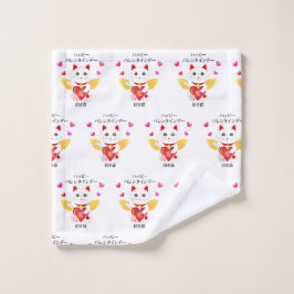 ラッキーキャットキューピッド ウォッシュタオル