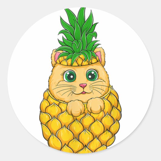 ラッキーキャットシール – かわいいプレゼントアイディア ラウンドシール (正面)