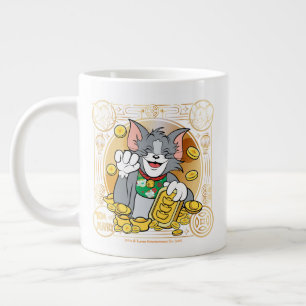 ラッキーキャットジェリーと金ゴールド ジャンボコーヒーマグカップ