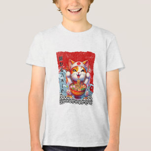 ラッキーキャットヌードルラブ トライブレンドTシャツ
