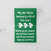 ラッキーキャットフェイス セントパトリックデー 猫好きのためのカード シーズンカード (内部)