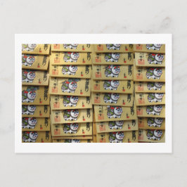 ラッキーキャット祈りの言葉プラーク：東京・日本はがき ポストカード