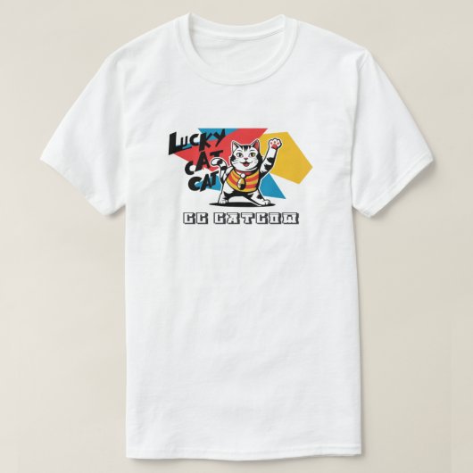 ラッキーキャット[CC-CatCow] Tシャツ (デザイン正面)