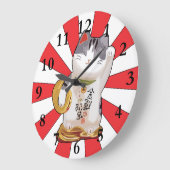 ラッキーキャットB ラージ壁時計 (傾斜)