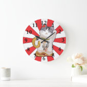 ラッキーキャットB ラージ壁時計 (ホーム)