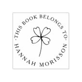 ラッキークローバシンプルー図書館本名前をカスタムする ラバースタンプ (インプリント)