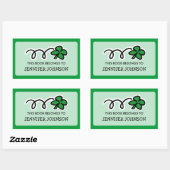 ラッキークローバーこの本はステッカーラベルに属している 長方形シール (シート)