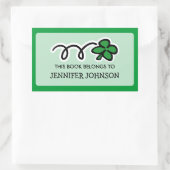 ラッキークローバーこの本はステッカーラベルに属している 長方形シール (バッグ)