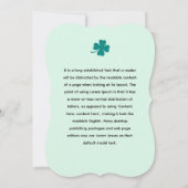 ラッキークローバーのチャーム - クローバーの幸運が輝きますように 招待状 (裏面)