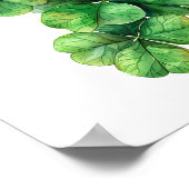 ラッキークローバーアートプリントボタニカルウォールアート ポスター (角)