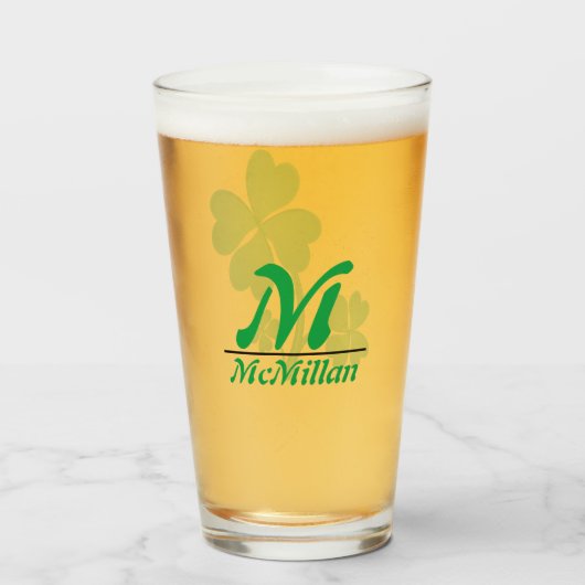 ラッキークローバーカスタムモノグラム&写真 タンブラーグラス (ドリンク裏面)