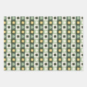 ラッキークローバーサンパディーズデイシャームロックセット3 ラッピングペーパーシート (正面)